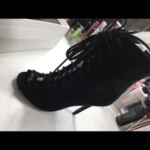 Brand new suede black booties! Size 6 1/2!